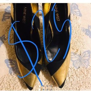 Amazing golden snake print suede & leather pumps